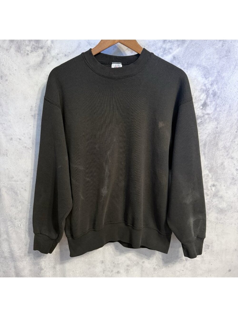 Vintage 90s BVD Black Crew Neck Sweatshirt Grunge Skate USA Size Large L